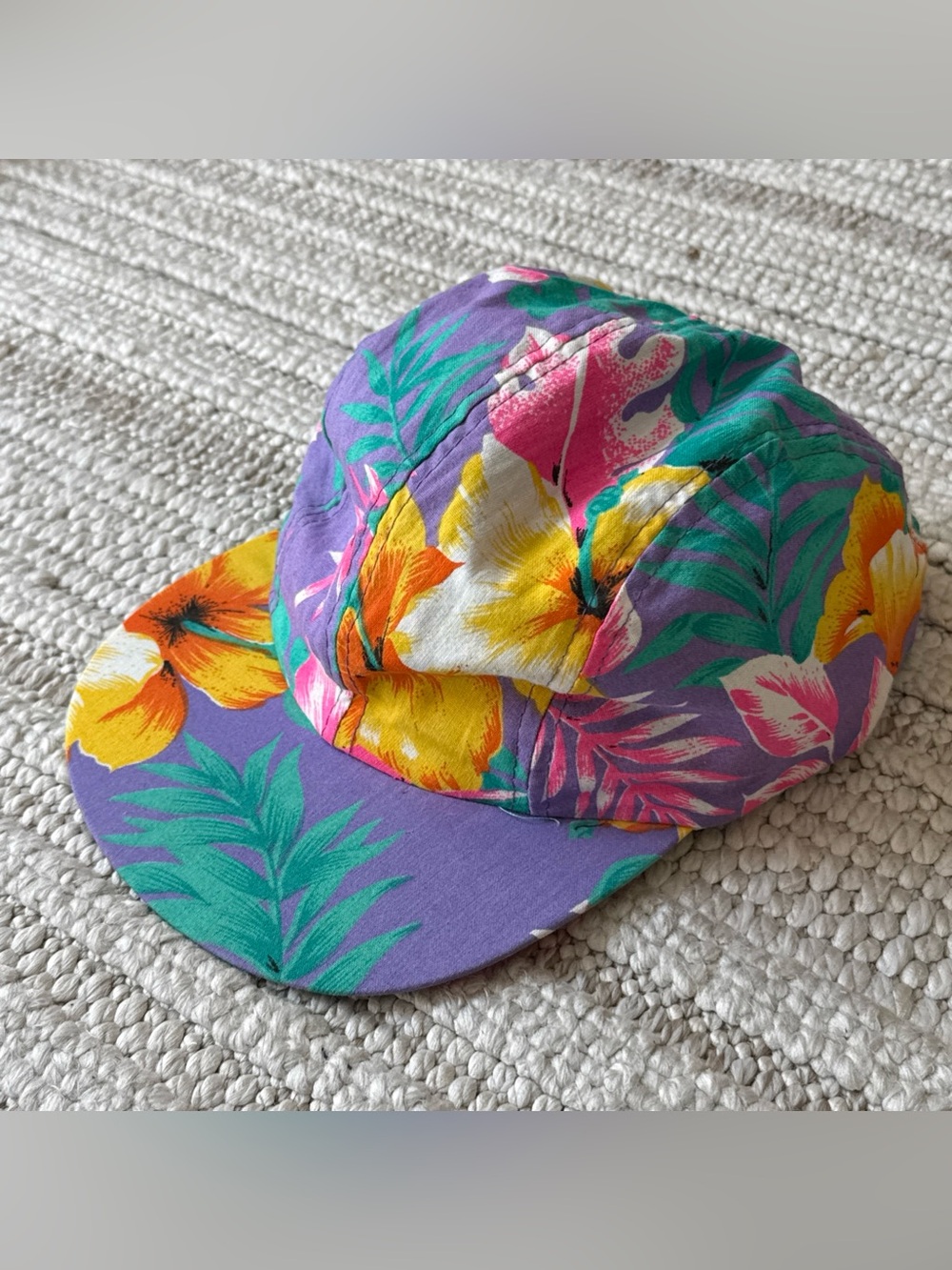 Vintage Wendy’s Hamburgers Snapback Hat 80's Tropical Hawaiian Baseball Cap